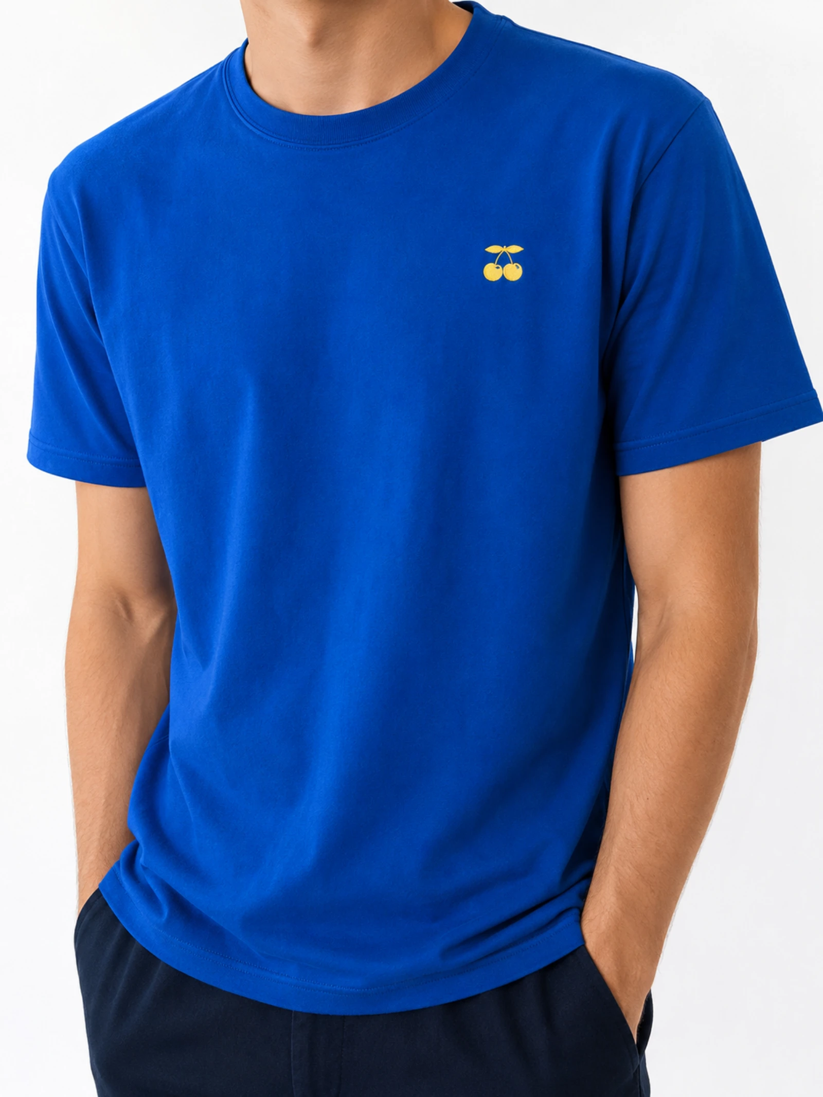 T-shirt Pacha azul de algodão talla L pulover camisola camiseta 